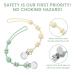 MISSLILI Soft Silicone Pacifier Clip Holder Set for Boys and Girls - 2 Pack Milky White & Green Binky Clips | Flexible and Durable - Buy Online on GoSupps.com