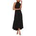 WJANYHN Spring and Summer Fashion Women's Halter Neck Polka Dot Print Lace Dress Long Skirt