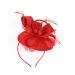 FRCOLOR Feather Fascinator Hat Tea Party Headband for Girls Flower Cocktail Derby Hair Clips for Women Wedding Headwear (Red)