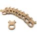 Wendysun 3pcs Cartoon Animal Cattle Teether Set - Natural Wood Baby Teething Toy - Buy Online on GoSupps.com