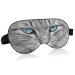 Haskirky Light Blocking Eye Mask Breathable and Adjustable Adult Men and Women Travel on Business Trips Yoga Meditation Light Smooth Comfortable Eye Mask Office Deep Sleep Goodies Blue Eyed Cat