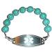 Hidden Hollow Beads Women's Interchangeable Medical Alert ID Bracelet - 6mm Beaded Design with Turquoise Vital Info Tag - Buy Online on GoSupps.com