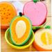 AMOYER 3 Pcs Cartoon Bath Sponge Set | Fruit Shape Cleaning Sponges for Kids & Adults | Fun Bathroom Accessories - Buy Online on GoSupps.com