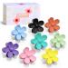WOOCAI Flower Hair Clips for Women - 8 Pcs Large Matte Hawaiian Hair Claw Clips for Thin Thick Hair Strong Hold Non Slip Jaw Clip Cute Colorful Accessories Unique Summer Holiday Gift for Women