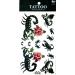NipitShop 1 Sheet Sexy Colorful Scorpion Rose Flowers Waterproof Temporary Tattoo Sticker Water Transfer