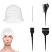 5 Piece Set Highlighting Cap Highlighting Kit Highlights Hair Dye Kit Hair Coloring Brushes And Needle Highlighting Frosting Cap Professional Salon Silicone Hairdressing Tools For Women Men