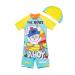 BONVERANO Baby Boys Swimsuit Toddler Bathing Suit Short-Sleeve Zipper One Piece Swimwear with UPF 50+ Sun Protection 3-6 Months Ahoy