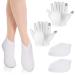 Sibba 4 Pairs Moisturizing Gloves and Socks Touch Screen Moisturizing Gloves for Overnight Bedtime Heal Eczema Sleeping Lotion Hand Spa Treatment Gloves Socks Repair Rough Cracked Dry Chapped Skin 2 Sock and 2 Glove