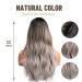 Oefei Long Corrugated Ombre Black Gray Wigs - Natural Synthetic Hair Heat-Resistant Wigs for Daily Use Party and Cosplay - Buy Online on GoSupps.com