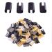 Leather Rope Clip Crimping Cord String Metal Fastener Cord Clamp 3/4 Adjustable Fold Over Crimps End Cap for Leather Cord DIY Making 20mm 120pcs (Black)