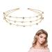 Stars Headband 3-Tier Rhinestone Gold Star Halo Crown Headband Shiny Metal Star Hair Hoop Goddess Crystal Headpiece Bridal Hair Hand Tiara Accessories for Women Girls Brides Bridesmaids