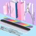 3pcs Double Sided Nail File and Buffer Set with Cuticle Nipper - Perfect Manicure Tool Kit in Pink - Buy Online on GoSupps.com