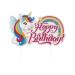 dekora - Cake Decoration Birthday Happy Birthday Cake Topper Unicorn Tesia Made of Paper - 17.5 x 15 cm