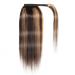 Luovce Ponytail Extension Human Hair Straight Wrap Around Ponytail Clip in Hair Extension 18 inches P4/27 Panio Colour 18 inch P4-27 Panio Colour