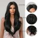 Long Curly Black Wigs for Women | Natural Wavy Synthetic Middle Part Wig - Shop Internationally! - Buy Online on GoSupps.com