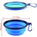 Foldable Travel Bowl for Dogs & Cats - Portable Silicone Dog Bowl Set for Travel - Blue - Buy Online on GoSupps.com