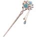 Vintage Hair Stick Opal Hair Chopsticks Hair Decor Chinese Hairpins Old Hair Clip (Blue) 1 piece (1 pack)