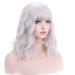 Shop 35.6 cm Silver Curly Wig for Women & Girls - Synthetic Silver White Wig with Pony Cap - International Shipping Available - Buy Online on GoSupps.com