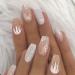 Vatocu Christmas False Nails Short Red Press on Nails Snowflakes Elk Fake Nails Snowman Acrylic Stick on Nails for Women and Girls(24pcs)