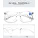 Blue Light Blocking Reading Glasses for Women & Men - Square Frame 1.25x Clear Eyeglasses - Buy Online on GoSupps.com