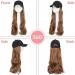 Black Baseball Hat with Hair Attached Wigs Curly Body Wave Synthetic Hairpiece Cap Hair Extensions for Women (16" Light Brown) 16"-Body Wave Light Brown - Buy Online on GoSupps.com