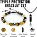 Triple Protection Bracelet for Prosperity, Money, Business Goals | Citrine, Tiger Eye, Hematite Bracelet Set - Buy Online on GoSupps.com