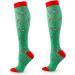 Ixkbiced Christmas Compression Stockings - Cartoon Santa Claus & Elk Print Nursing Knee High Socks - Buy Online on GoSupps.com