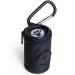 iGadgitz Home U7168 Fabric Dog Waste Bag Dispenser Dog Poo Bag Holder with Carabiner Clip - Black