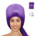Bonnet Hood Hair Dryer Attachment - Adjustable Extra Large Bonnet Hair Dryer for Hand Held Hair Dryer with Stretchable Grip and Extended Hose Length (Purple)