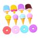 DIYEAH DIYEAH 12 Pieces Assemble Cone Ice Cream Eraser Erase Marker Eraser Novelty Fun Pink Erasable Kids Food Erasers Jigsaw Eraser for Kids Lovely Gourmet Fruit Poppers Eraser