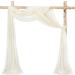 Wedding Arch Fabric Drape Ivory 6 Yards Sheer Backdrop Curtain for Party Ceremony Decor - Buy Online on GoSupps.com