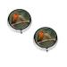Red Birds Printed Mini Round Pill Box Pill Box 3 Compartment Medicine Pill Case Pill Organizer Travel Pillbox Portable Pill Box for Pocket Home Office Use