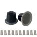 PTILSERY 100 Pieces Empty Coffee Capsule Cups Aluminum-Foil Coffee Capsule with Self Adhesive Seal Stickers Disposable Coffee Pods Coffee Capsule Black
