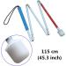 Aluminum mobility folding cane for the blind (folds down 5 sections) (115 cm (45.3 inch) Blue Handle) 115 cm (45.3 inch) Blue Handle - Buy Online on GoSupps.com