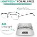 Eyekepper 5-Pack Gunmetal Half-Eye Reading Glasses - Thin Metal Frame 2.25x Magnification - International Shipping Available - Buy Online on GoSupps.com