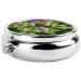 Butterfly & Purple Flowers Mini Round Pill Box | 3-Compartment Portable Pill Organizer for Travel | Stylish & Functional Medicine Case - Buy Online on GoSupps.com
