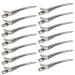 24 Packs Duck Bill Clips, Bantoye 3.5 Inches Rustproof Metal Alligator Curl Clips with Holes for Hair Styling, Hair Coloring, Silver 3.5 Inch (Pack of 24) Silver