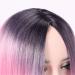 SHIYID Women Short Synthetic Wigs - Heat Resistant Fiber Two Tones in Pink Red Yellow Brown Blue Black & Purple | Shop Stylish Wigs Online - Buy Online on GoSupps.com