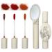 3-part matt liquid lipstick-up set dark red matt lipstick long-lasting waterproof lip gloss with mirror velvety-pigmented lip stain set for girls and women