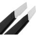 Stainless Steel Black Matte Slant Tip Eyebrow Tweezers by AURAY - Buy Online on GoSupps.com