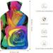 Watercolor Rose Hot Water Bottle with Plush Cover - Hand Warmer for Adults & Kids | 26.5x15.3cm - Buy Online on GoSupps.com