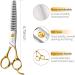 FOGOSP Professional Dog Grooming Scissors - 7.5 inch Curved & Straight Shears Set for Groomers | Thinning & Chunker Gold Shears - 6.75 inch - Buy Online on GoSupps.com