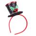 FRCOLOR Christmas Mini Top Hat Headband French Hat Headwear Glitter Hair Hoop with Bell for Xmas Holiday 1920s Gatsby Costume Party Supplies