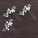 Flower Bride Wedding Hair Pins - Crystal Bridal Head Piece (Pack of 3) - B Silver - Buy Online on GoSupps.com