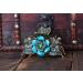 Retro Rose Flower Hair Claw with Turquoise Detail - Blue | Fashion Hair Clip Barrette for Women - Buy Online on GoSupps.com