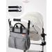 Insular Waterproof Mummy Diaper Bag Set - Chic Nappy Changing Tote with Mat & Adjustable Straps (Grey) - Buy Online on GoSupps.com