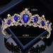Kamirola Blue Baroque Vintage Crown - Princess Rhinestone Tiara for Christmas, Wedding, Prom - Women's Costume Accessory - Buy Online on GoSupps.com