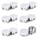 FINGERINSPIRE 6Pack Double Dipper Palette Cup Stainless Steel Palette Cup with Plastic Lid and Stainless Steel Clip for Oil Painting Drawing Inner Diameter: 1.4inch