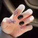 Jovono Short False Nails for Women Girls No Glue Pink and Black