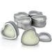 DEYBBY Jasmine Scented Soywax Tealight Candles White Heart Shaped Aromatherapy Candles Gifts Tins for Women Mother Wife Lover (Pack of 6) White-Jasmine
